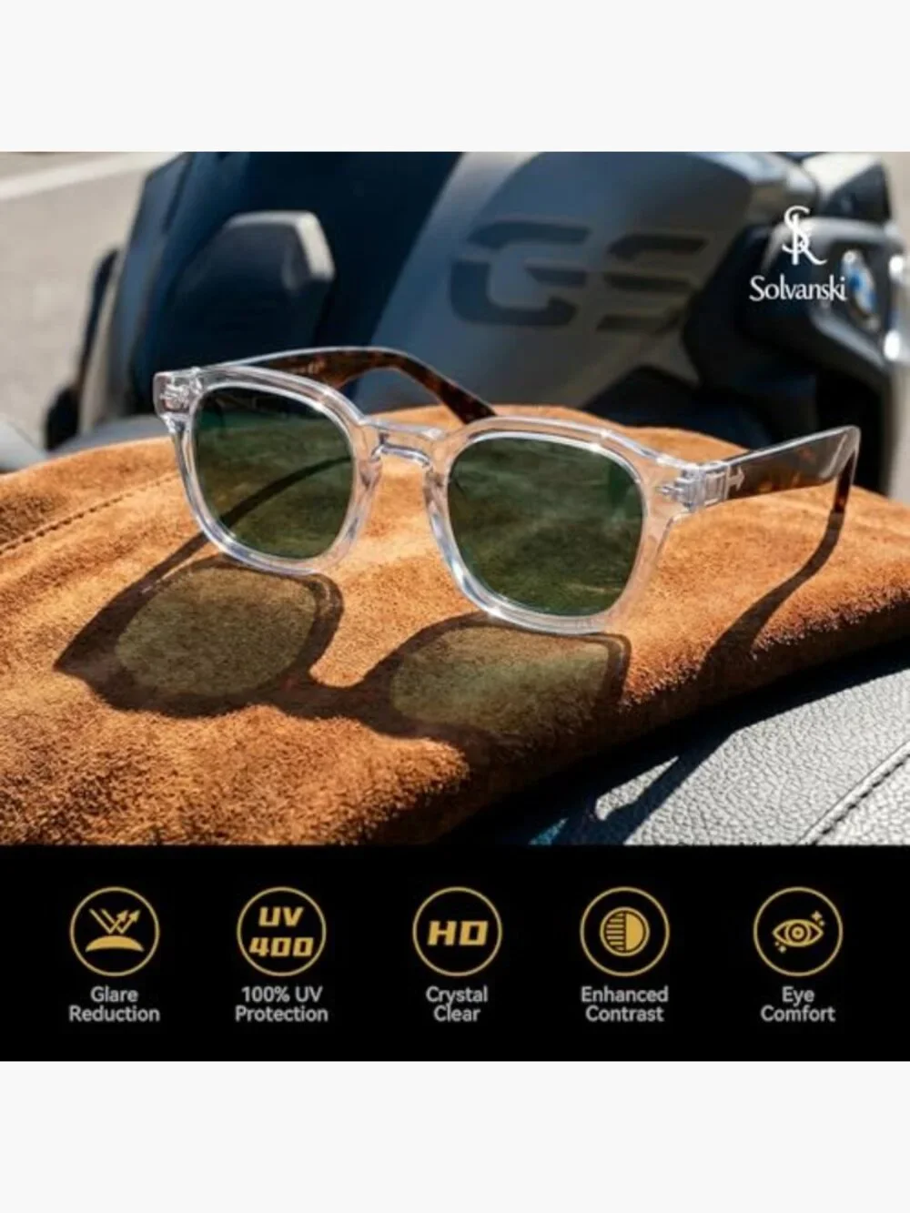 Square Tortoiseshell Retro Sunglasses UV400 Non-Polarized Lightweight Unisex